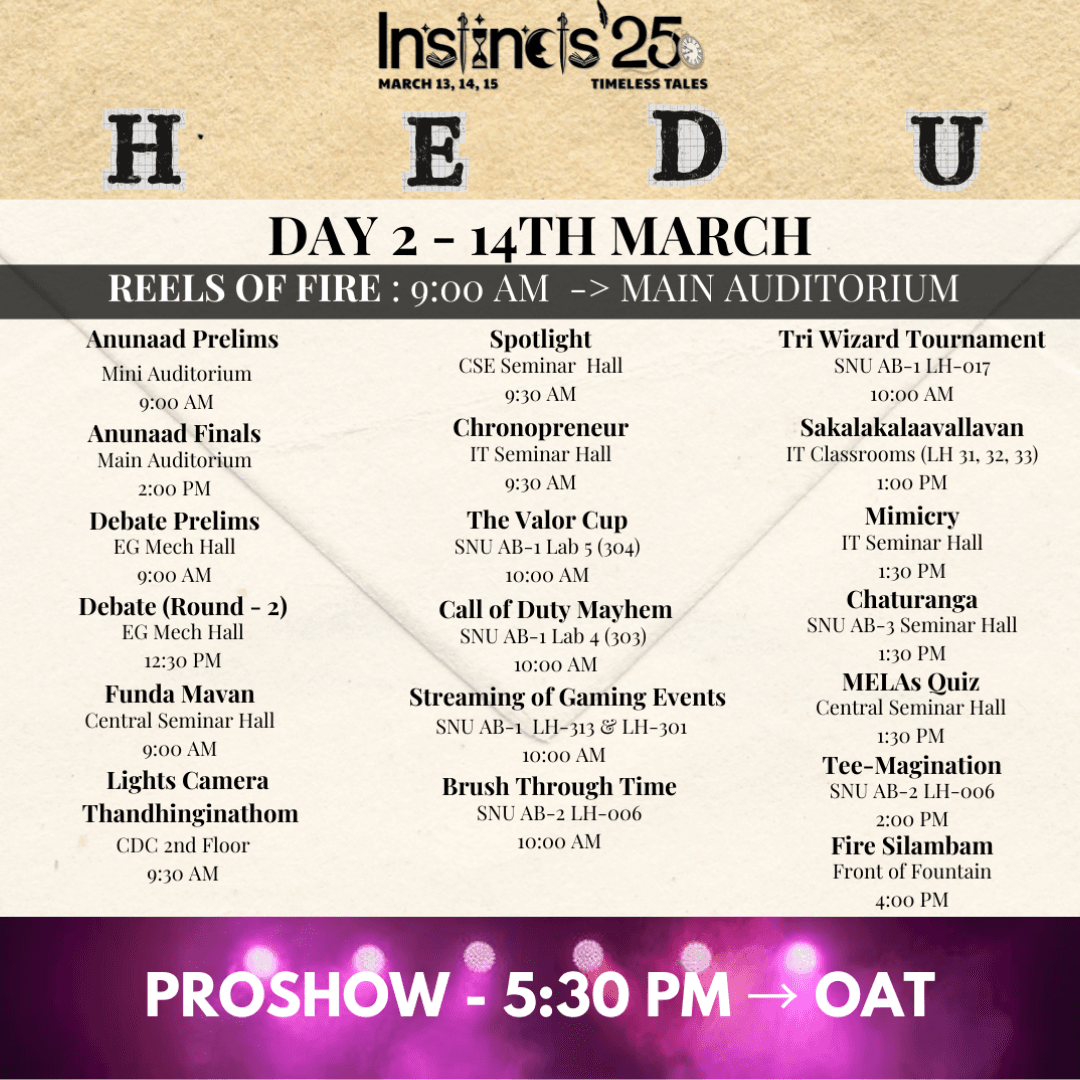 Day 2 Schedule
