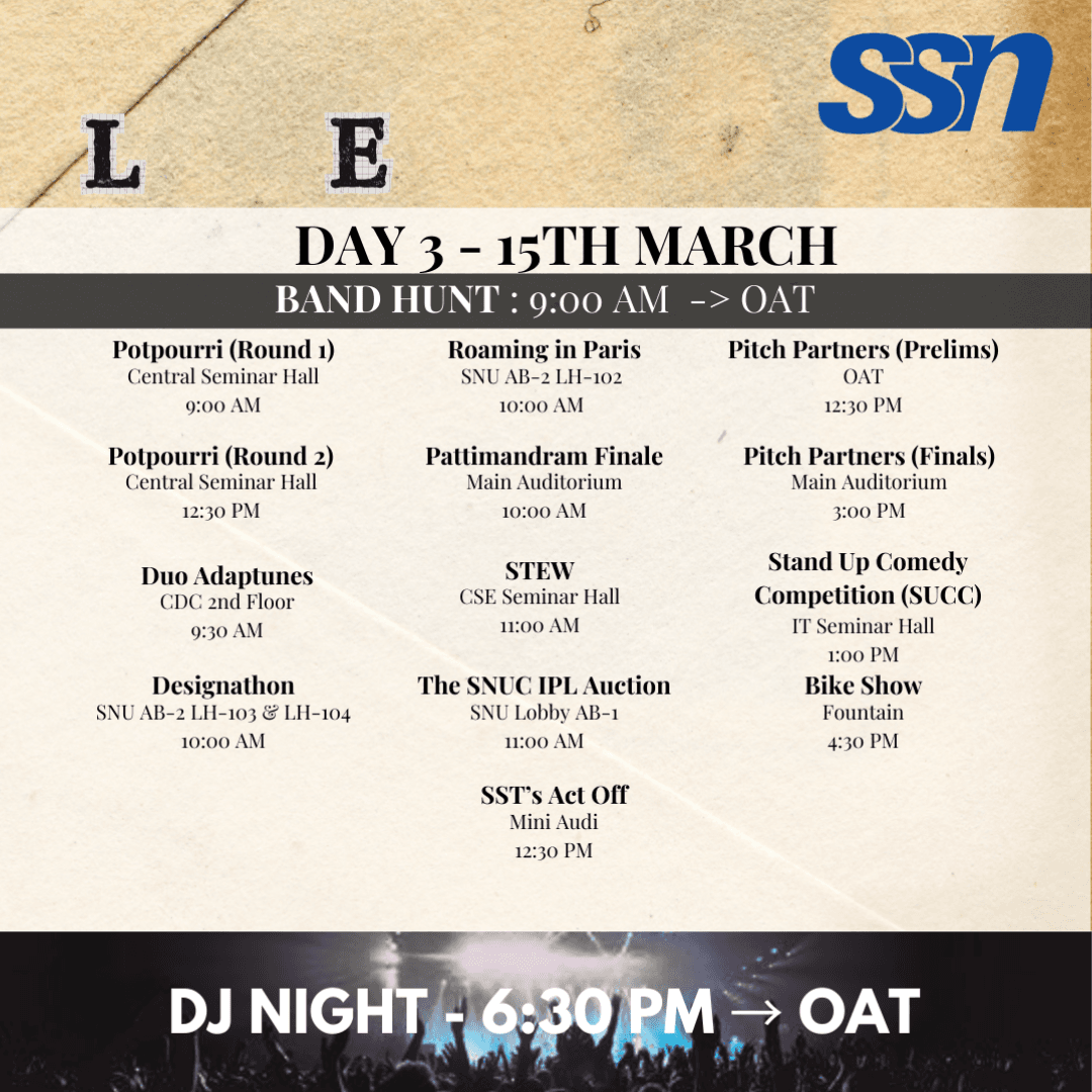 Day 3 Schedule