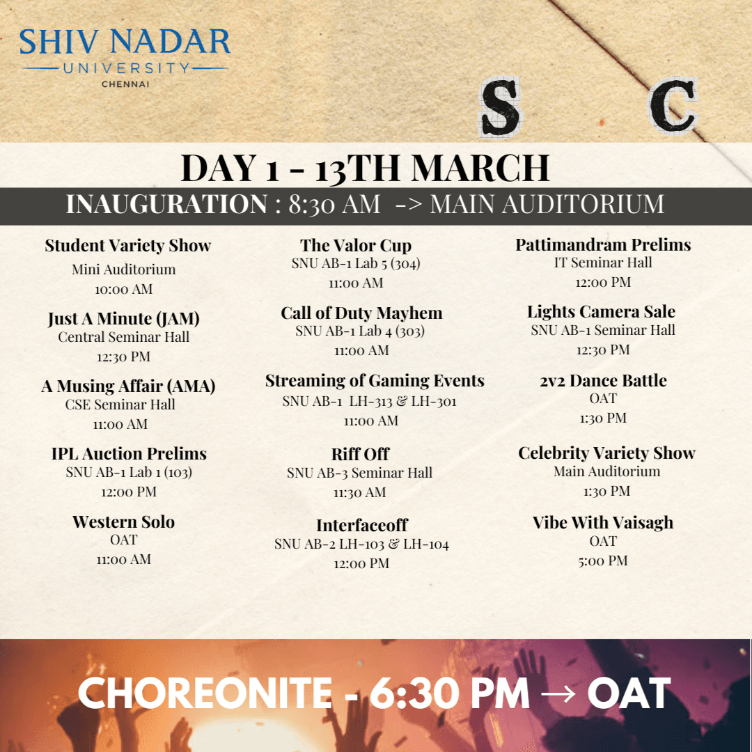 Day 1 Schedule